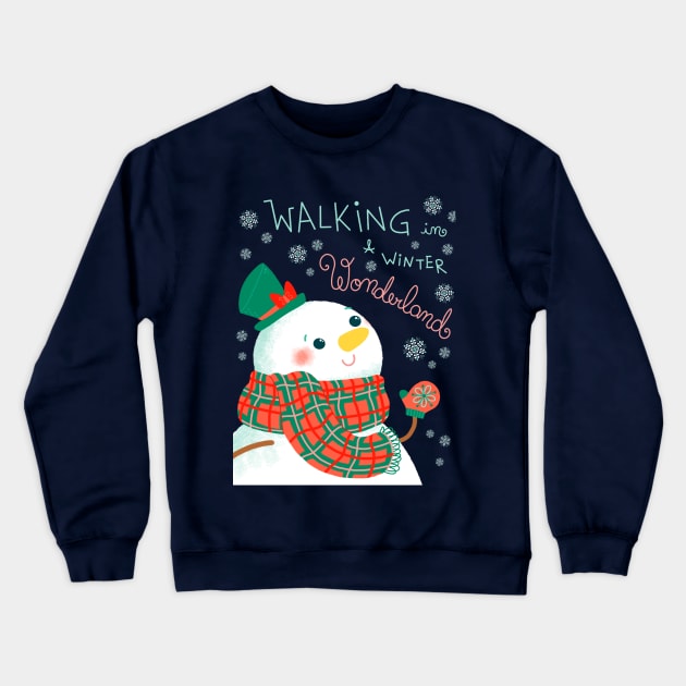 Christmas winter wonderland Crewneck Sweatshirt by Angela Sbandelli Illustration and Design